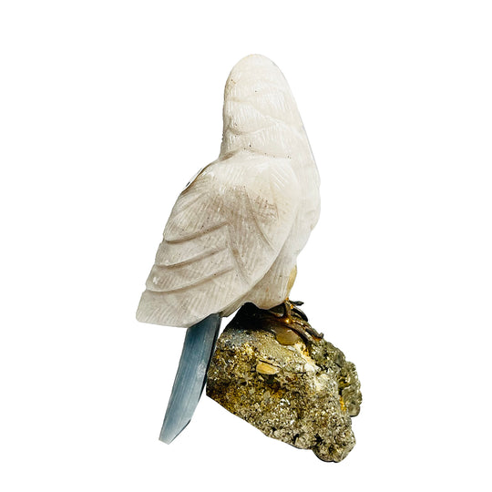Gem Crystal Kollektion - Kakadu Figur, handgeschnitzt, 7 cm, Weiß - M, ca. 1000 cts.