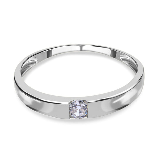 Lustro Stella - Weißer Zirkonia-Ring, 925 Silber rhodiniert (Größe 21.00) ca. 0,25 ct