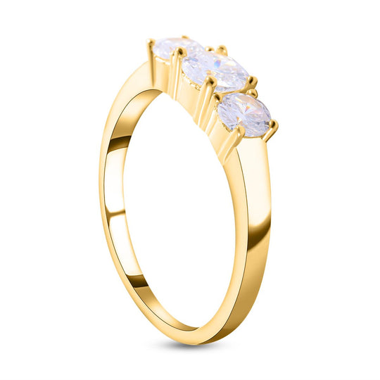 Lustro Stella - Weißer Zirkonia-Ring, 925 Silber vergoldet ca. 1,75 ct