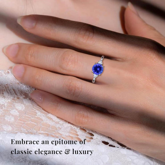 Rhapsody AAAA Tansanit, Weißer DiamantAGI zertifiziert Ringe 950 Platin (Größe 17.00) ca. 2.10 ct