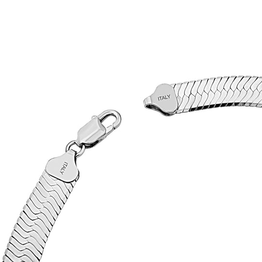 Italienisches Fischgrät-Collier, ca. 45 cm, 925 Silber rosévergoldet ca. 42,40g