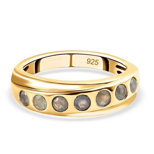 Alexandrit Ring, 925 Silber Gelbgold Vermeil (Größe 19.00) ca. 0.61 ct