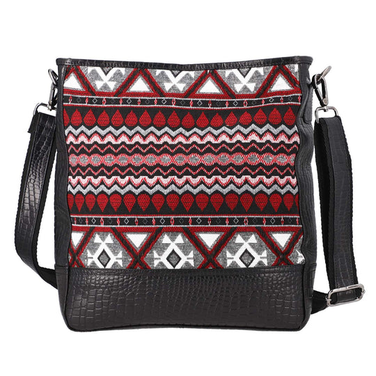 Croco Embossed Genuine Leather and Jacquard Crossbody Bag with Laptop Sleeves
SIZE: 35.56(L)x11.45(W)x34.30(W) CM
COLOR: Dark Gray