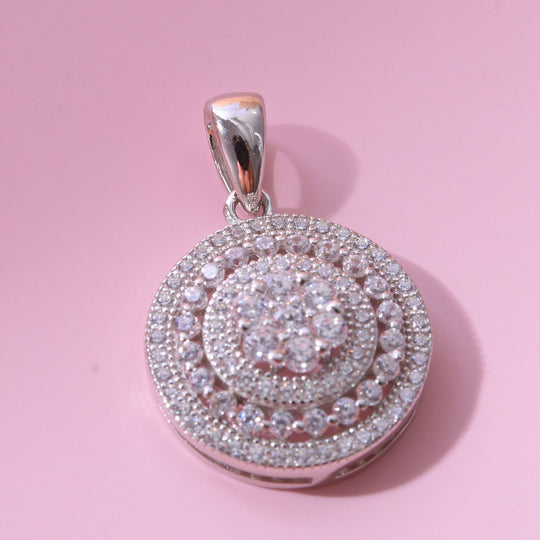 Lustro Stella - Weißer Zirkonia Anhänger, 925 Silber platiniert, ca. 1.26 ct