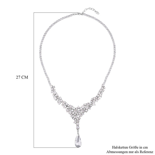 Klassische charmante weiße Kristall Collier, ca. 50 cm