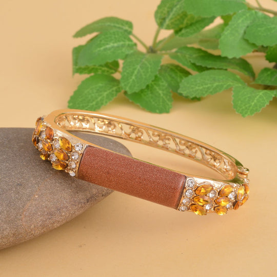 Gold Sandstein, Kristall Armreif ca. 18 cm Std Gelb