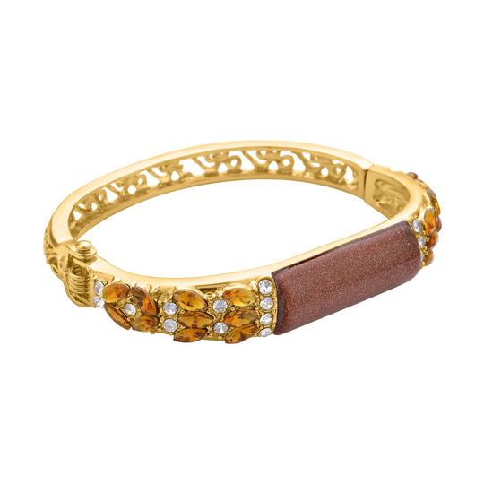 Gold Sandstein, Kristall Armreif ca. 18 cm Std Gelb