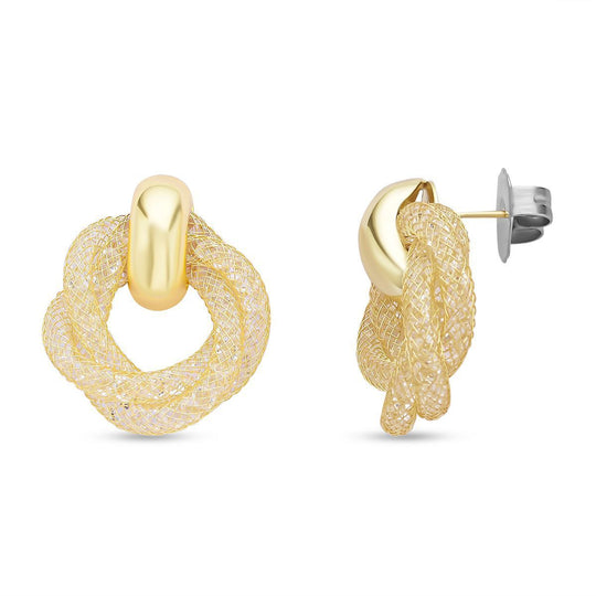 Designer Kristall-Ohrringe, Goldfarben 2.00 ct