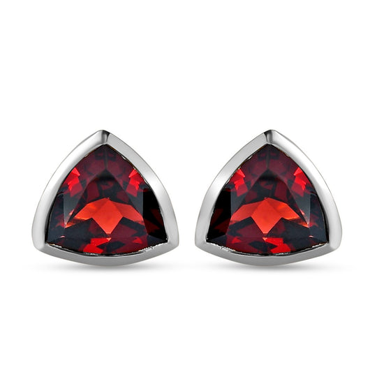 Natürliche Mosambik Granat Ohrringe, 925 Silber platiniert ca. 1.80 ct