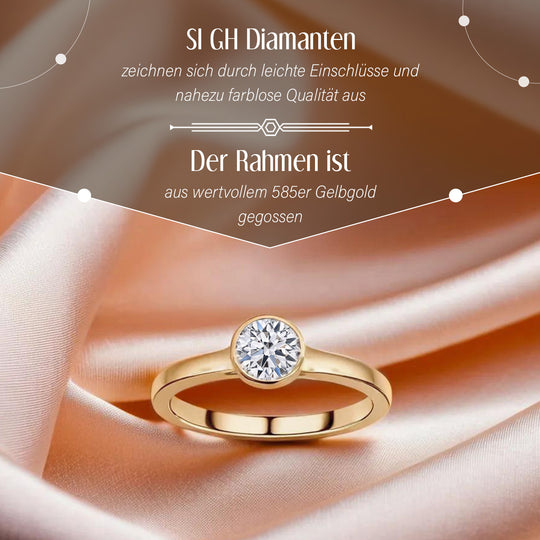 LUXURIANT DIAMOND - Lab-grown Diamant Ring, IGI zertifiziert SI G-H, 585 Gelbgold (Größe 20.00) ca. 0.50 ct