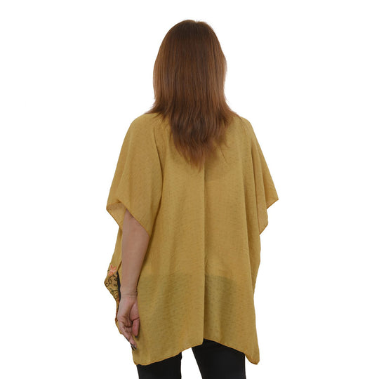 TAMSY - bedruckter Kimono, One Size, gelb floral