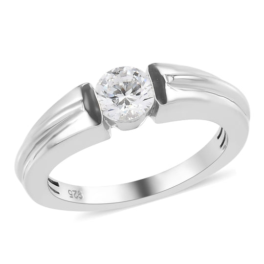 LUSTRO STELLA - feinster Zirkonia-Ring, 925 Silber platiniert (Größe 21.00)
