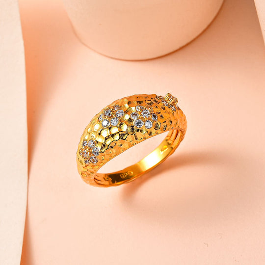 Weißer Zirkonia Ring, vergoldet ca. 0.81 ct