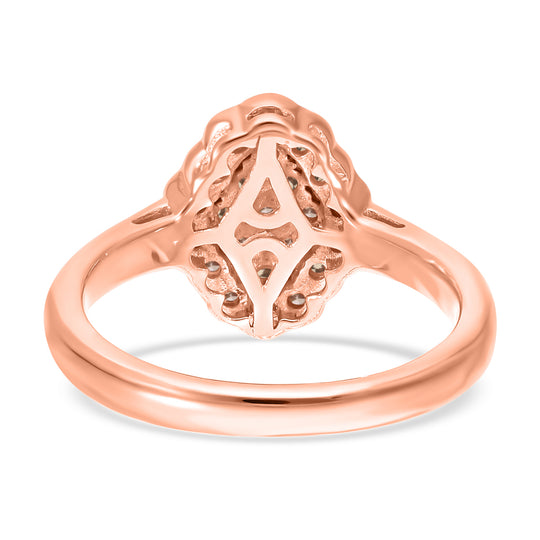 Natürlicher Champagner Diamant Ring, 925 Silber Roségold Vermeil, (Größe 21.00) ca. 0.50 ct