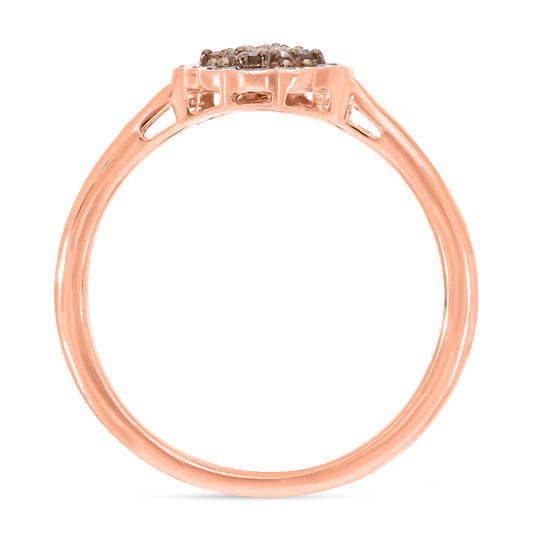 Natürlicher Champagner Diamant Ring, 925 Silber Roségold Vermeil, (Größe 21.00) ca. 0.50 ct