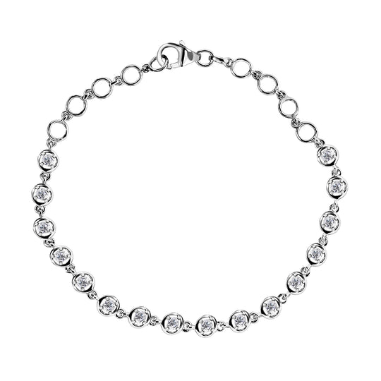 Moissanit Armband, 20cm, 925 Silber Gelbgold Vermeil - 1,14 ct.