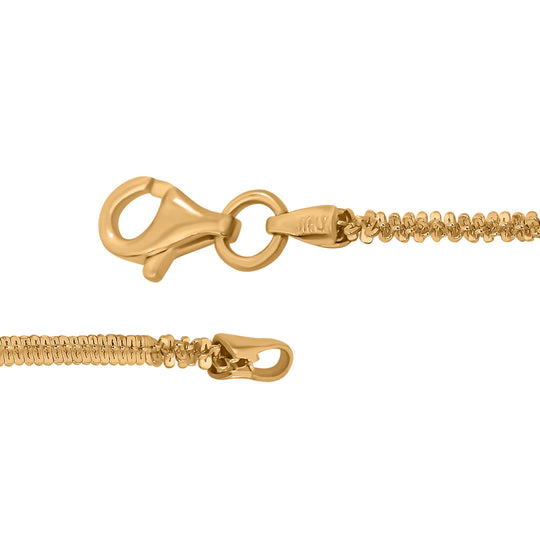 Italianische alternierende Margarita Kette, ca. 75 cm, 925 Silber vergoldet