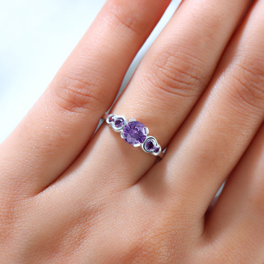 LUSTRO STELLA Amethyst Zirkonia Ring 925 Silber (Größe 20.00)