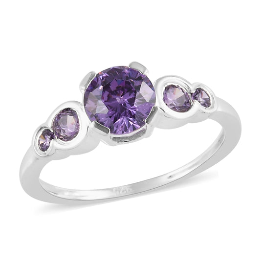LUSTRO STELLA Amethyst Zirkonia Ring 925 Silber (Größe 20.00)