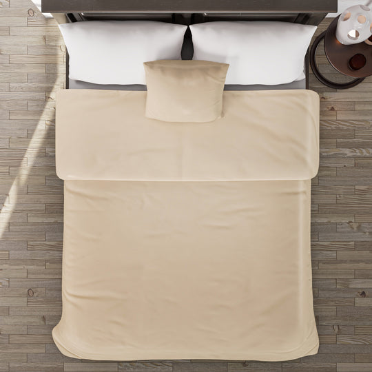 2er-Set Kupfer 135x200cm Bettbezug und 80x80cm Kopfkissenbezug, Blau
