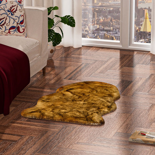 Luxury Edition: Wolkenweicher Kunstfell Teppich mit Anti-Rutsch-Unterseite, 2200 GSM, 60x100 cm, Altrosa