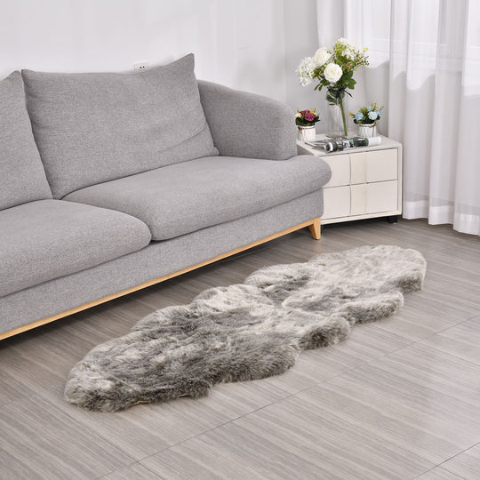 Luxury Edition: Wolkenweicher 2200 GSM Kunstfell Läufer 60x180 cm, Schwarz Meliert