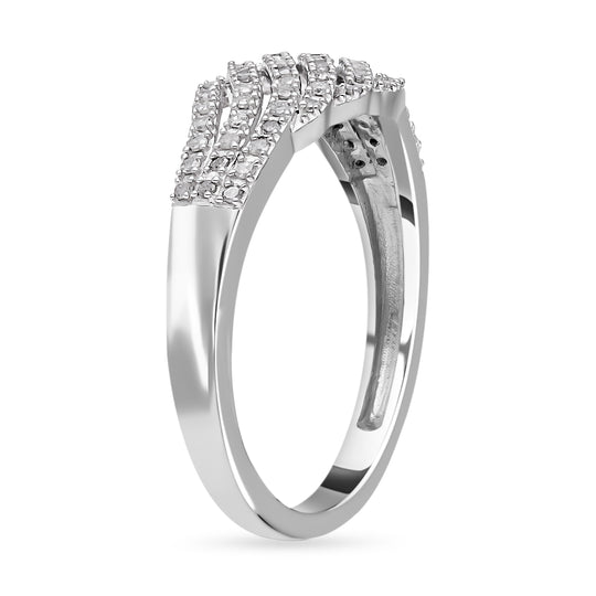 Weißer Diamant Ring, 925 Silber platiniert (Größe 20.00) ca. 0.33 ct