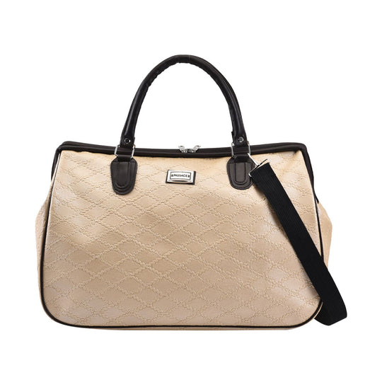 PASSAGE Reisetasche aus Semi-PU-Leder - Krokodilleder-Optik, Doppelreißverschluss, 45,72 x 22,23 x 33,02 cm, Senfgelb