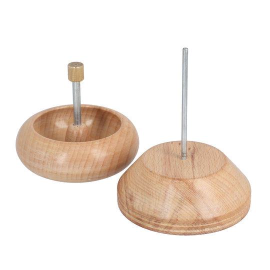 Perlen Spinner aus Kiefernholz mit Stahlnadel, bunten Perlen und Faden inkl.