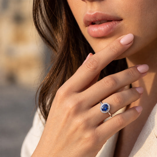 RHAPSODY AAAA Tansanit und VS2 E-F Diamant Ring in 950 Platin - 1,49 ct.