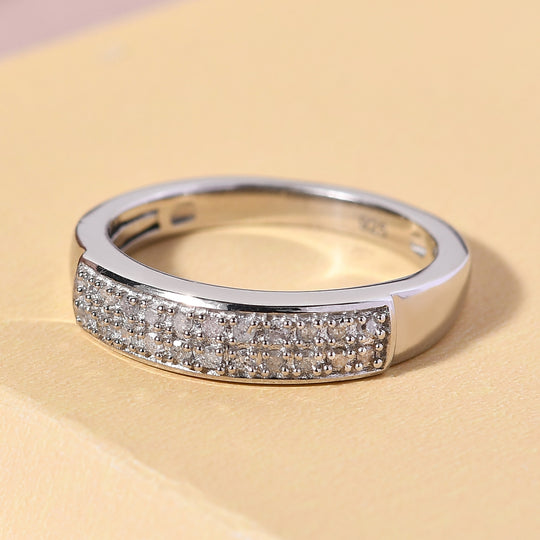 Diamant Ring 925 Silber platiniert ca. 0,15 ct