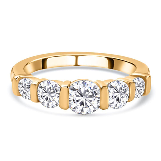 Lustro Stella - weißer Zirkonia-Ring, 925 Silber rosévergoldet ca. 2.14 ct