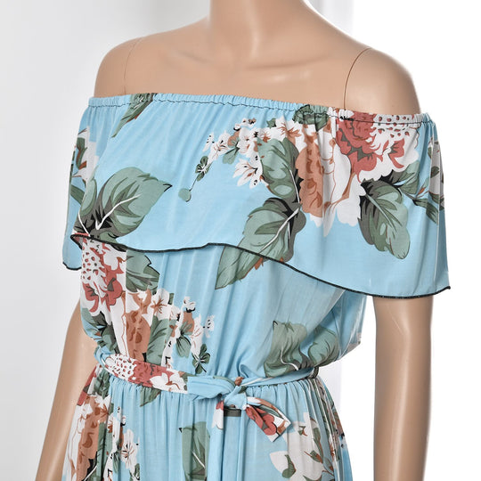 Maxikleid mit gesmokter Taille, Größe: B40xL115cm, Aprikotfarbe