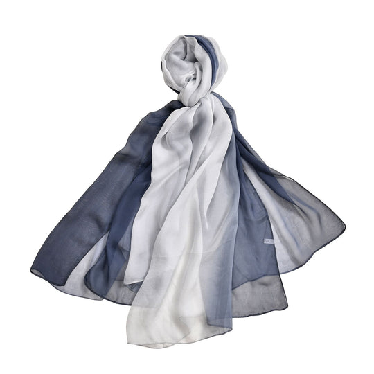 LA MAREY - 100% Maulbeeren-Seidenschal, Chiffon, 110x180 cm, violett