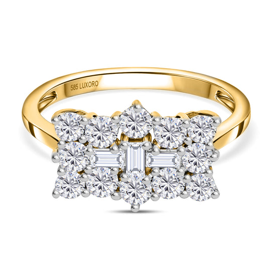 Weißer Diamant Boot Ring, SGL zertifiziert I1 G-H, 585 Gelbgold (Größe 17.00) ca. 0.96 ct
