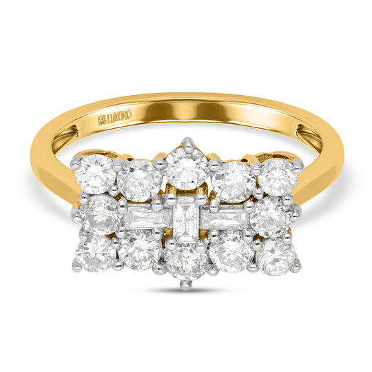 Weißer Diamant Boot Ring, SGL zertifiziert I1 G-H, 585 Gelbgold (Größe 17.00) ca. 0.96 ct
