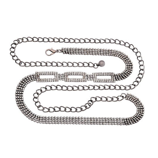 Kristall Gürtel ,100% Glaskristall und Metall, L130cm, 60g, schwarz