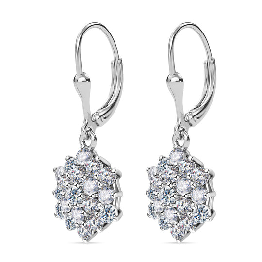 Moissanit Ohrringe, 925 Silber platiniert ca. 2.28 ct