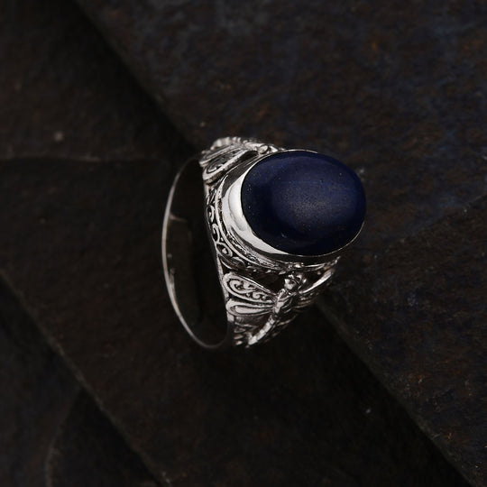Royal Bali - Lapislazuli Ring, 925 Silber, (Größe 16.00), ca. 9.44 ct