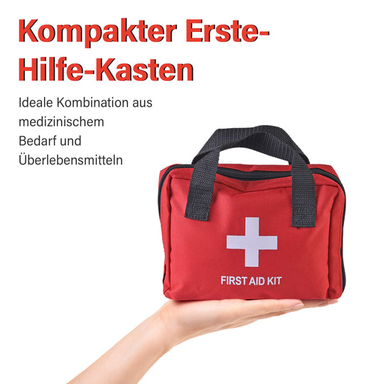 Kompaktes Erste-Hilfe-Set (90 Teile): Für Auto & Zuhause - Verbände, Augenkapseln, Kühlpacks. Inkl. Dreiecksverband & elastische Binden