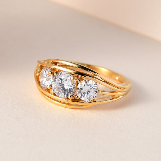 LUSTRO STELLA - Zirkonia Ring, 925 Silber platiniert, (Größe 18.00), ca. 3.24 ct
