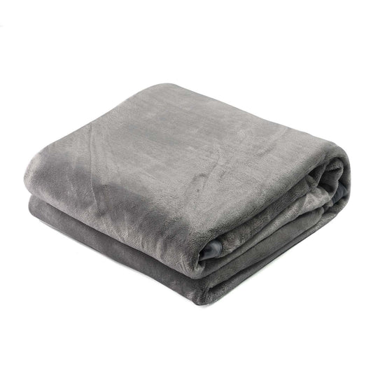 Premium Kuscheldecke aus 100% Mikrofaser, 450 gsm, Größe: 150x220 cm, grau