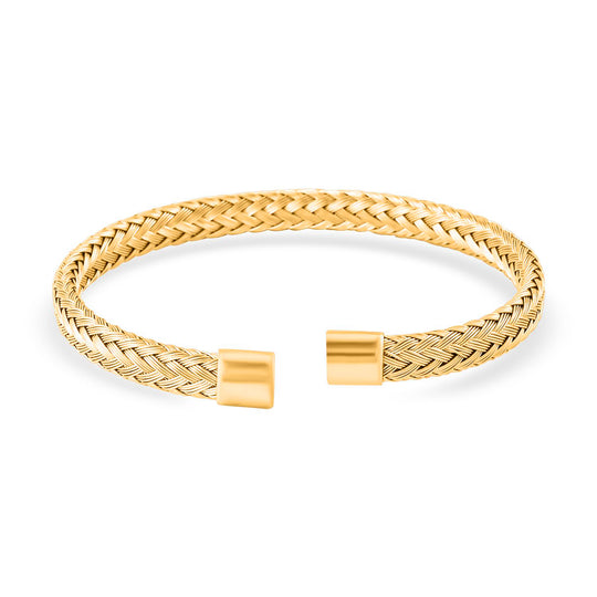Gewebtes flexibles Armreif, ca. 15,00g, goldfarben