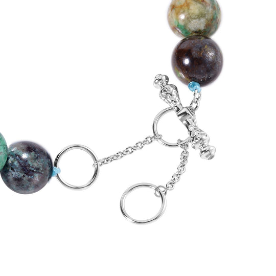 AAA Chrysokoll, Roter Granat Armband ca. 18 cm 925 Silber rhodiniert ca. 126.09 ct