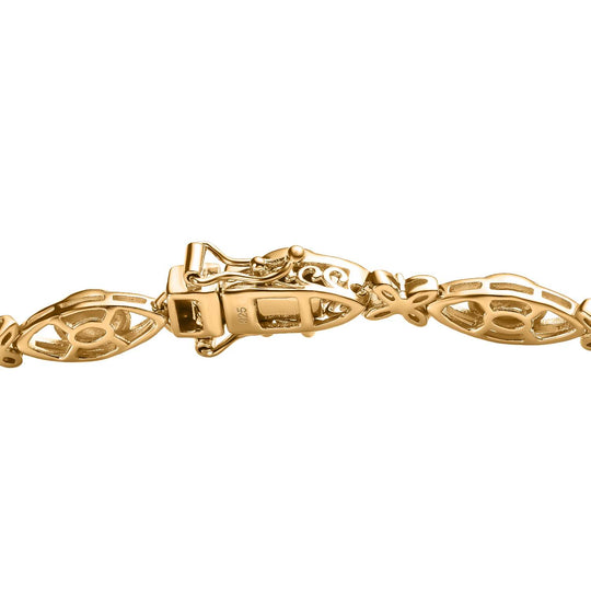 AA Lavendel-Spinell, Weißer Zirkon Armband ca. 20 cm 925 Silber Gelbgold Vermeil ca. 2,71 ct.
