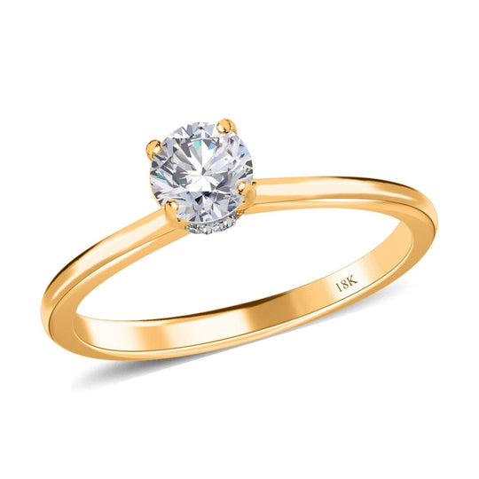 Weißer Diamant SI1 Ring 750 Gold (Größe 18.00) ca. 0,50 ct