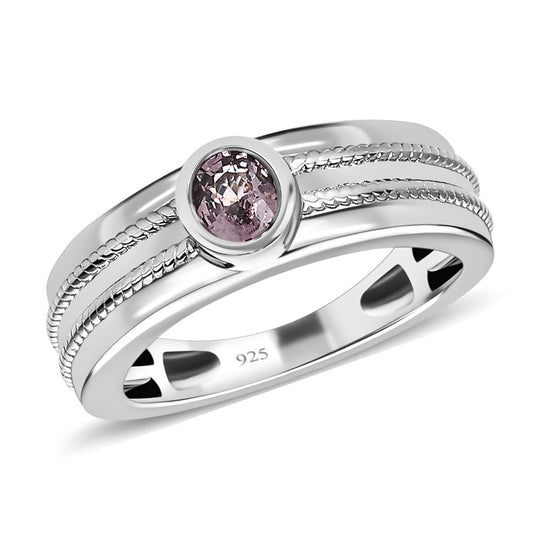 AA Natürlicher Tansanischer Lavendel-Spinell Ringe 925 Silber platiniert (Größe 20.00) ca. 0.43 ct