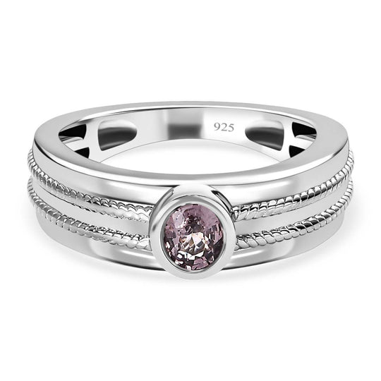 AA Natürlicher Tansanischer Lavendel-Spinell Ringe 925 Silber platiniert (Größe 20.00) ca. 0.43 ct