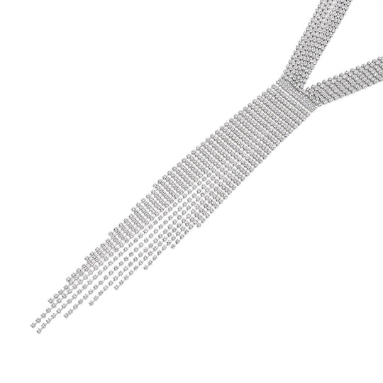 Designer inspirierte Kristall-Halskette, ca. 45 cm