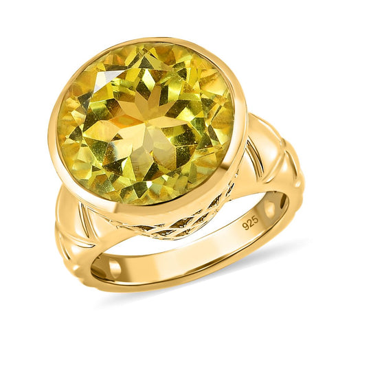 Ouro Verde-Quarz Ring, 925 Silber vergoldet ca. 9.26 ct
